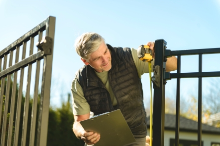Engineer carrying out preventative gate maintenance to reduce repairs and extend the gate’s lifespan.